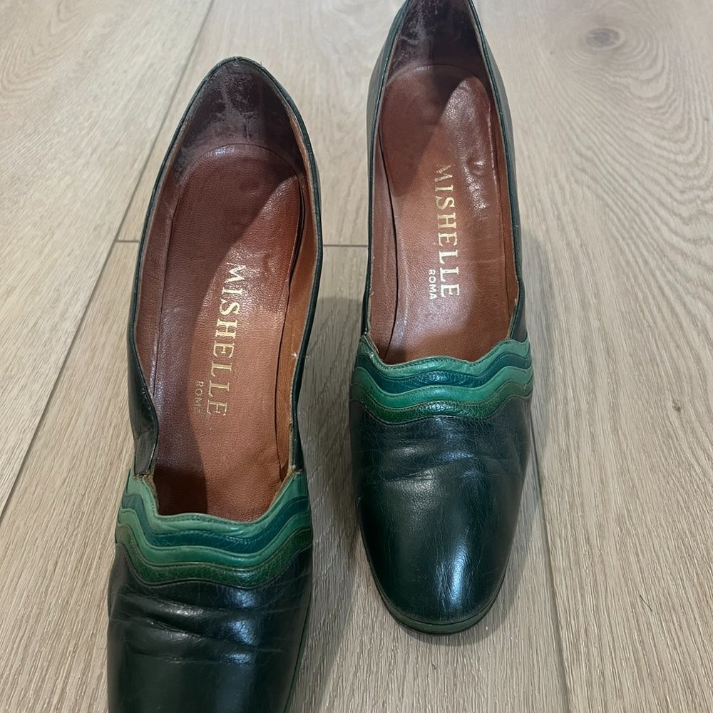 Vintage Mishelle of Roma Green leather pumps - Picture 6 of 11